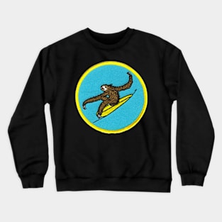 Surfing Sloth Patch Crewneck Sweatshirt